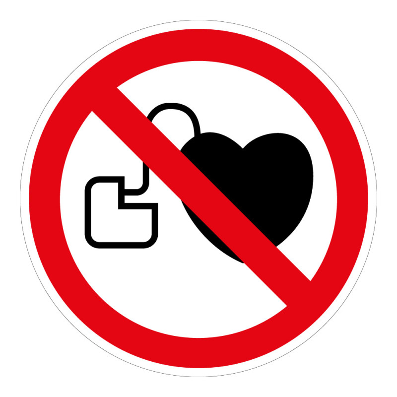 Panneau interdiction - Interdit stimulateurs cardiaques