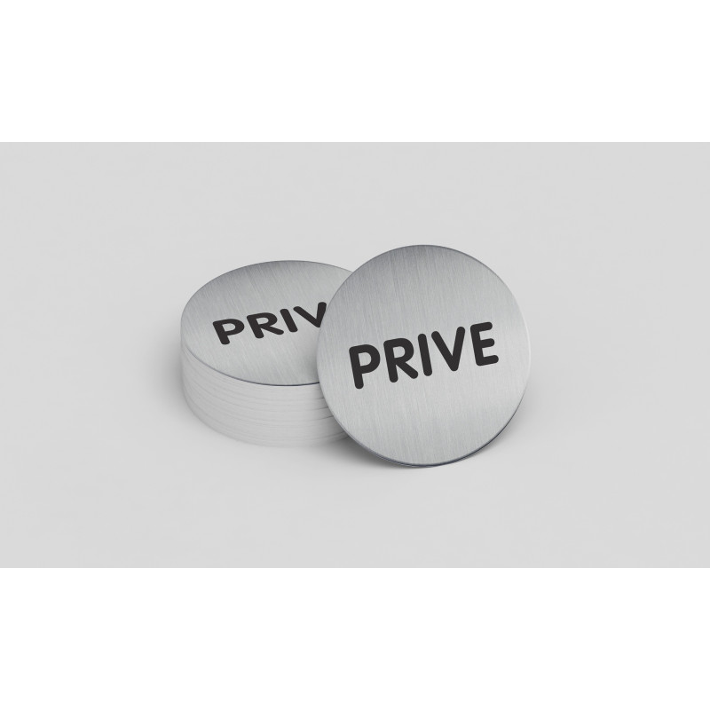 Pictogramme rond - Privé - 83 mm - Acier