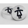 Pictogramme rond de porte - Toilettes Dames - 83 mm - Acier