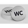 Panneau de porte - Pictogramme WC rond - 83 mm - Acier