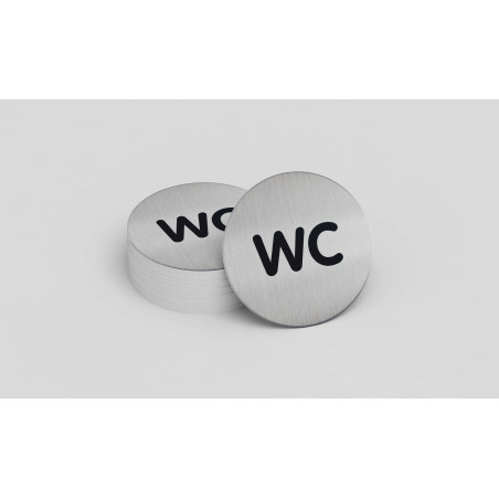 Pictogramme rond de porte ronde "WC"