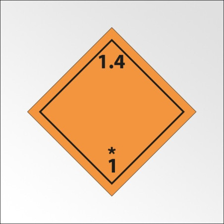 Signalisation de transport normalisée ADR - Matières et objets explosifs ADR 1.4