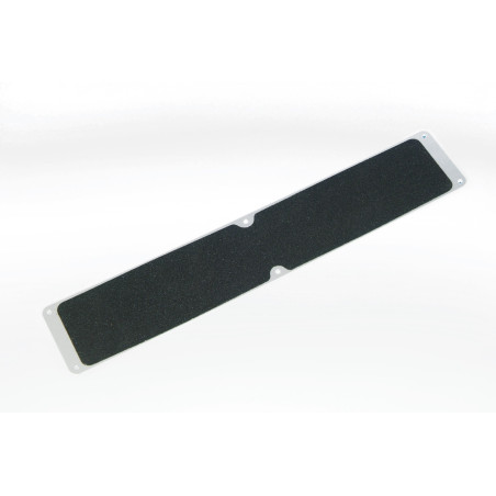 Robuste plaque antidérapante en aluminium noir, mesurant 635x115 mm, pour une sécurité optimale.