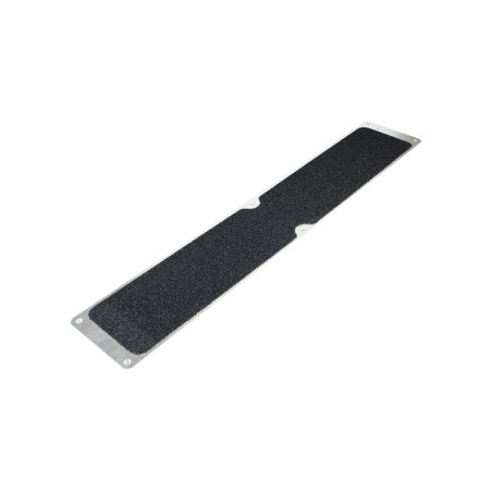 Robuste plaque antidérapante en aluminium noir, mesurant 635x115 mm, pour une sécurité optimale.