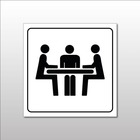 Plaque de signalétique - Pictogramme "Salle de Réunion" - Gravoply