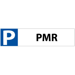 Plaque de signalisation - Pour PMR sur butée de parking - 85 x 350 mm - PVC
