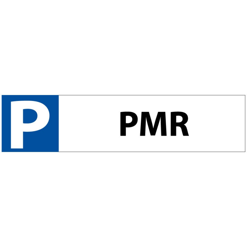 Plaque de signalisation - Pour PMR sur butée de parking - 85 x 350 mm - PVC