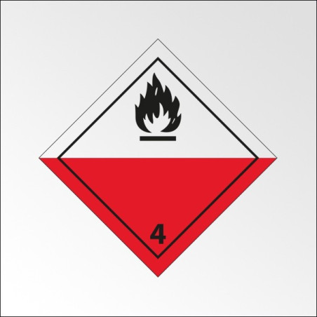 Signalisation de transport normalisée ADR - "Spontanément inflammable"