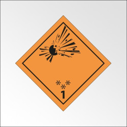 Signalisation de transport normalisée ADR - "Matières et objets explosifs"