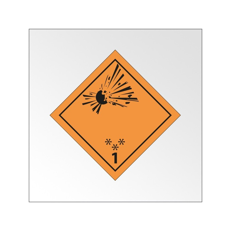 Signalisation de transport normalisée ADR - "Matières et objets explosifs"