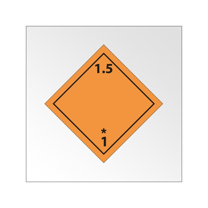 Signalisation de transport normalisée ADR - "Matières et objets explosifs n°1-5"