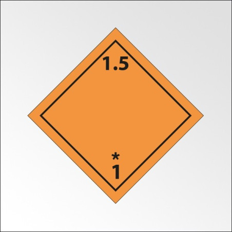 Signalisation de transport normalisée ADR - "Matières et objets explosifs n°1-5"