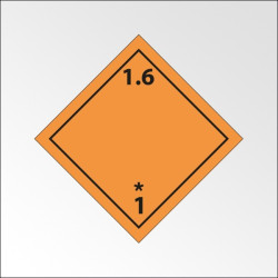 Signalisation de transport normalisée ADR - "Matières et objets explosifs n°1-6"