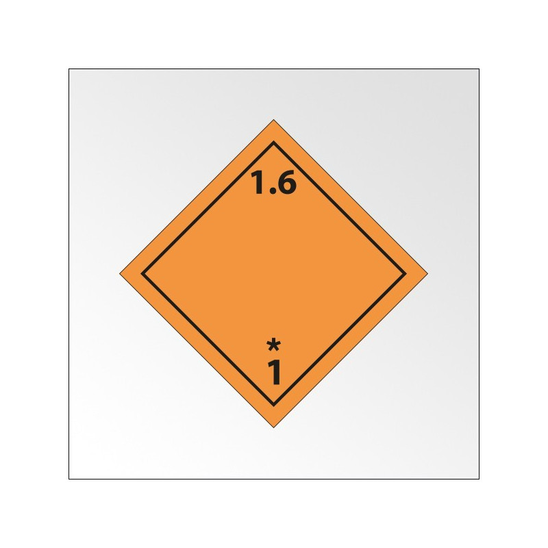 Signalisation de transport normalisée ADR - "Matières et objets explosifs n°1-6"