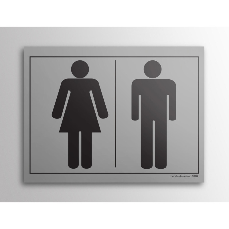 Plaque gravée - Pictogramme WC homme/femme - 10 x 14 cm - Gravoply