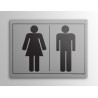 Plaque gravée - Pictogramme WC homme/femme - 10 x 14 cm - Gravoply