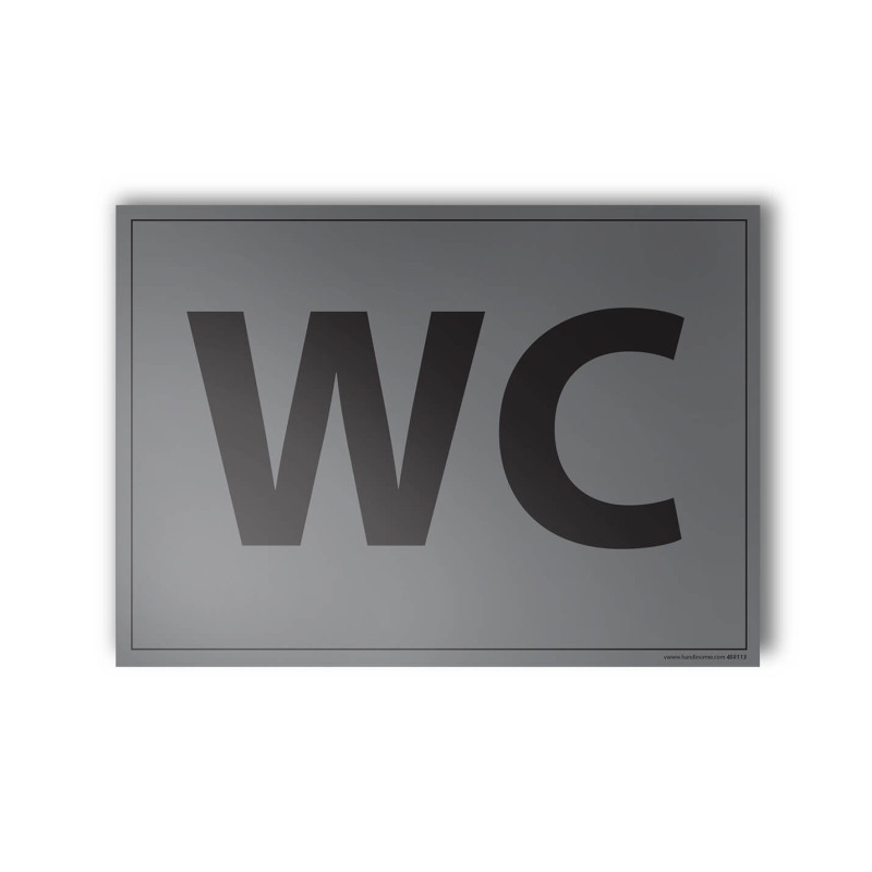 Plaque gravée - Pictogramme WC mixte - 10 x 14 cm - Gravoply