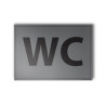 Plaque gravée "WC" gris