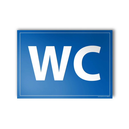 Plaque gravée "WC" bleu
