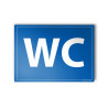Plaque gravée "WC" bleu