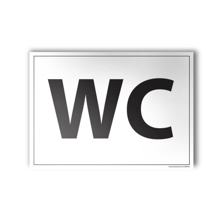 Plaque gravée "WC" blanc