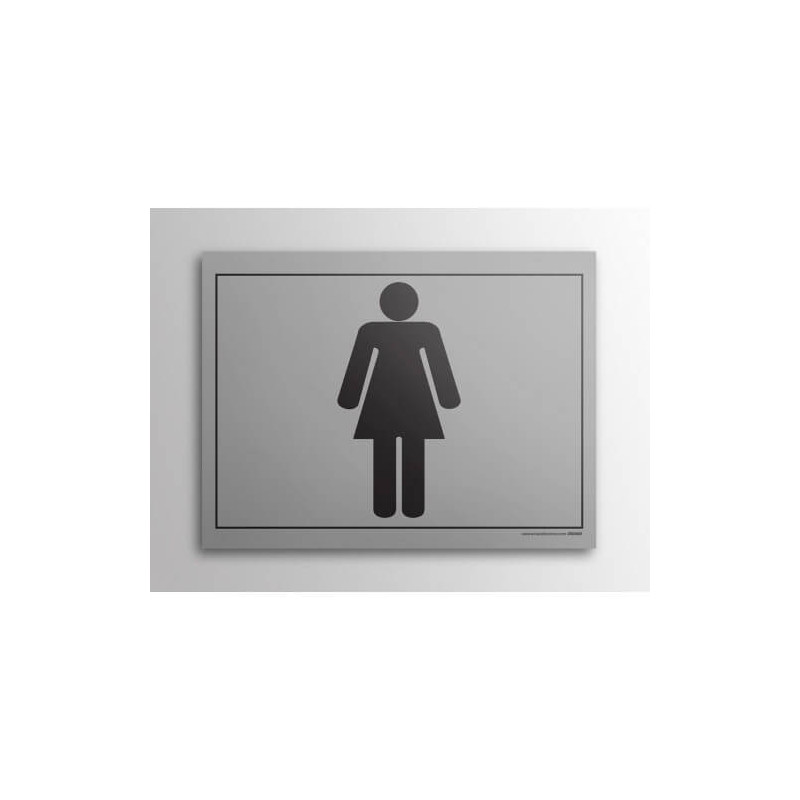 Plaque gravée - Toilettes picto Femme - 10x14 cm - Gravoply