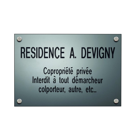 Plaque professionnelle Design Silver personnalisable