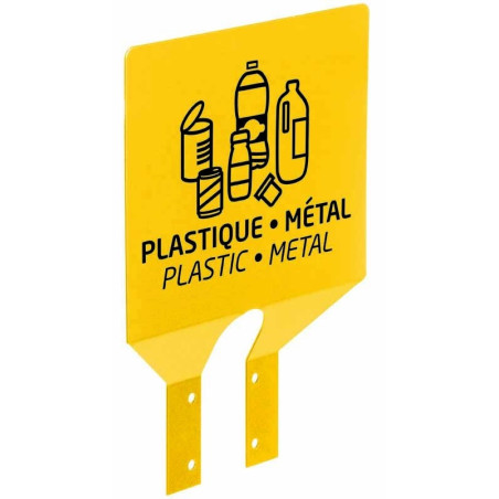 Plaque - Universelle de Tri Jaune pour Poubelles Trapi - Acier