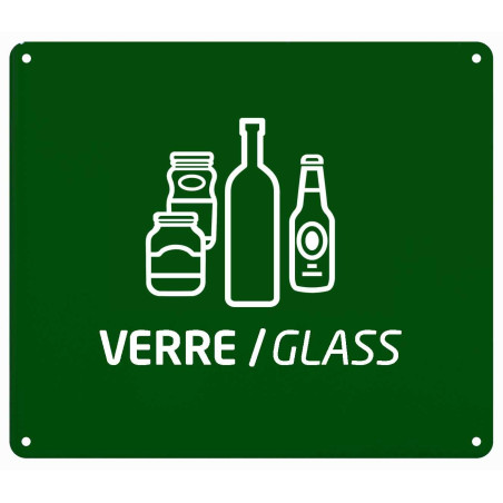 Plaque - Universelle Verte pour Tri Sélectif - Acier Traité Anticorrosion Poudré Anti-UV