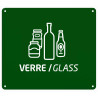 Plaque - Universelle Verte pour Tri Sélectif - Acier Traité Anticorrosion Poudré Anti-UV