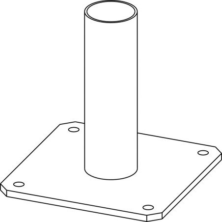 Platine de Fixation - Arceaux de Protection - 150x150 mm - Acier Zingué