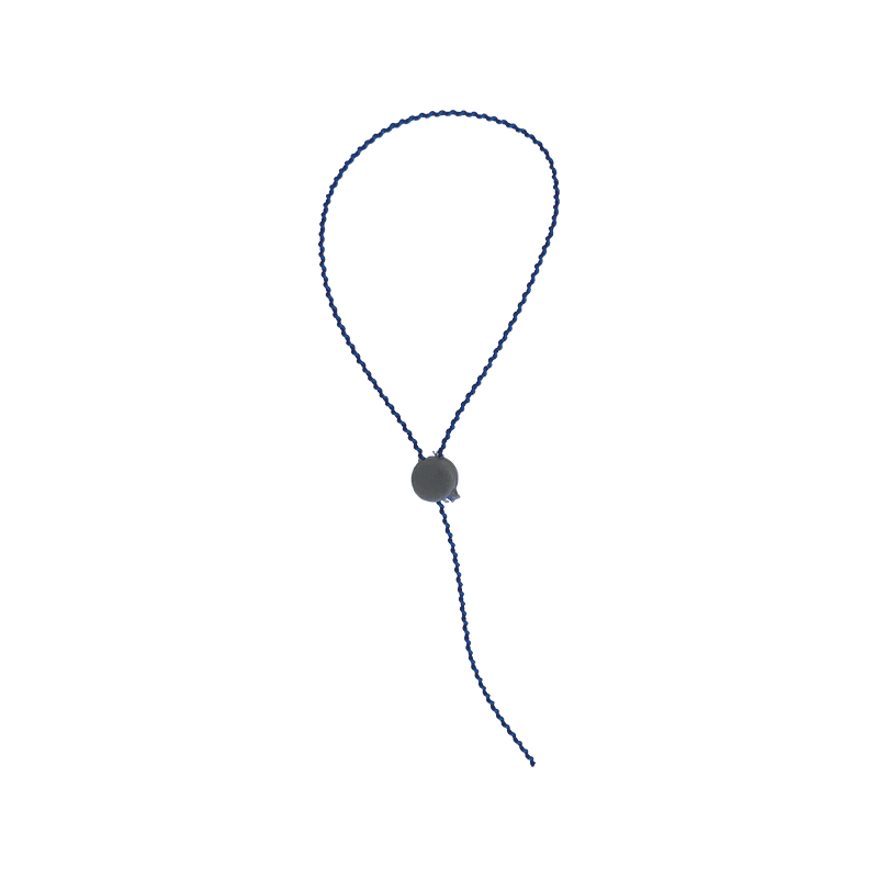 Plombs à Sceller - Tête Copolymère Fil Perlé Plastifié Bleu 150mm - Par 100