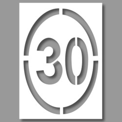 Pochoir - Limitation 30 km/h - 800 x 1200 mm - PVC