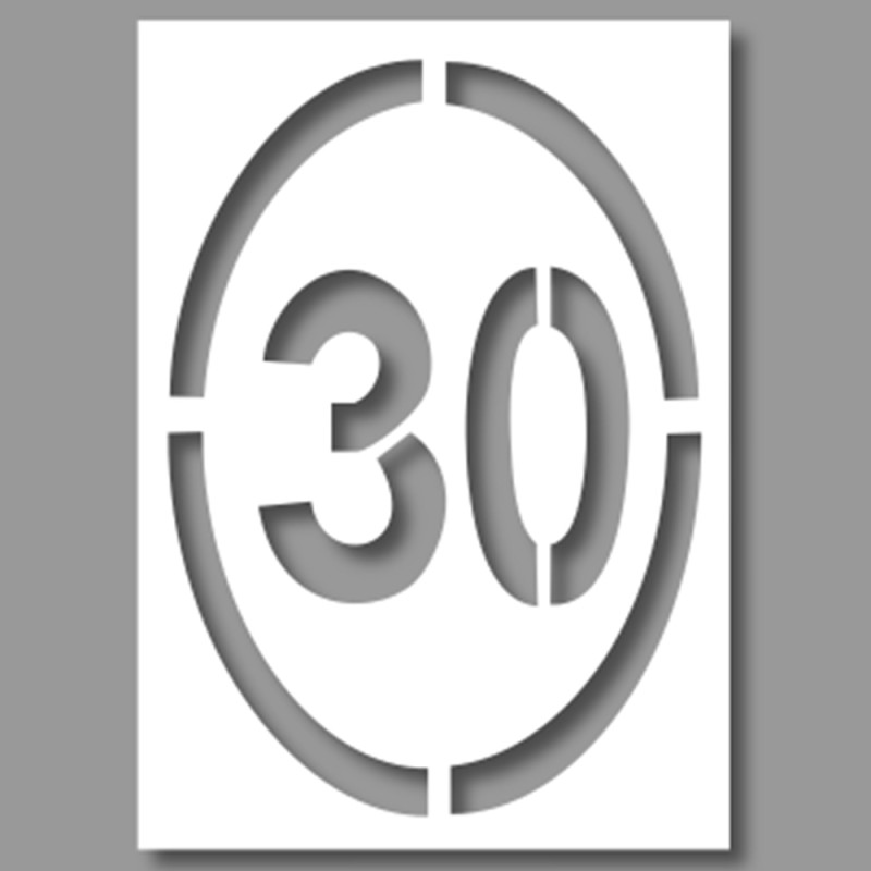 Pochoir - Limitation 30 km/h - 800 x 1200 mm - PVC