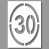 Pochoir - Limitation 30 km/h - 800 x 1200 mm - PVC