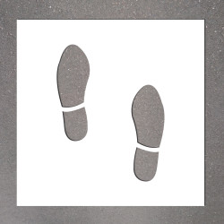 Pochoir - Empreintes de pieds - 700 x 700 mm - PVC