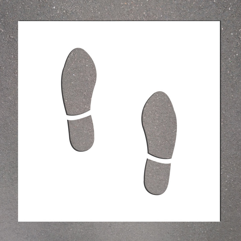 Pochoir - Empreintes de pieds - 700 x 700 mm - PVC
