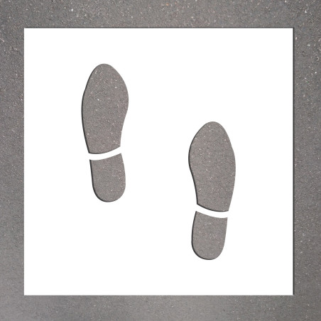 Pochoir - Empreintes de pieds - 700 x 700 mm - PVC