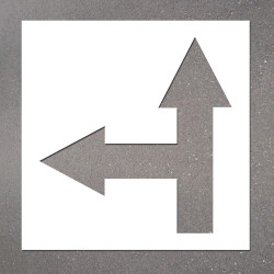 Pochoir PVC "Flèche haut et côté" 550 x 550 mm