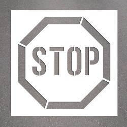 Pochoir Marquage au Sol ""STOP"" - 600 x 600 mm - PVC