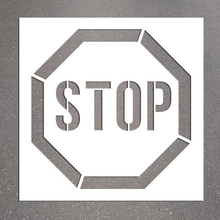 Pochoir Marquage au Sol ""STOP"" - 600 x 600 mm - PVC