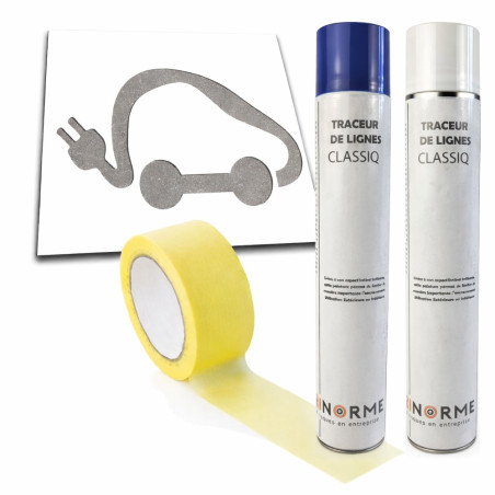 Pochoir souple - Marquage véhicule électrique - Kit complet