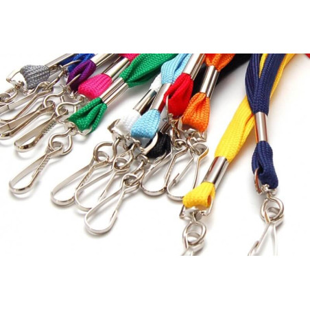 Porte-badge - cordon tube 12 mm avec mousqueton métal - polyester
