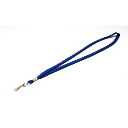 Porte-badge - cordon tube 12 mm avec mousqueton métal - polyester