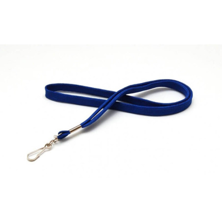 Porte-badge - cordon tube 12 mm avec mousqueton métal - polyester