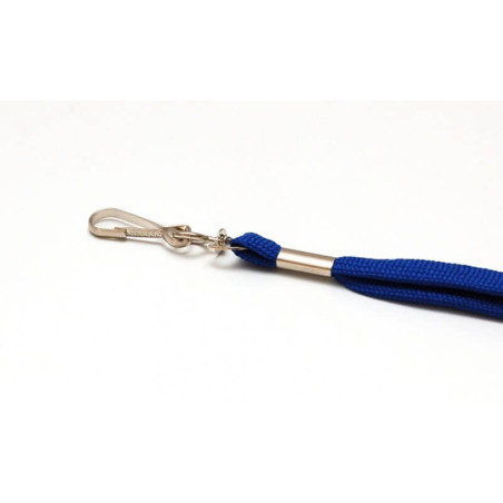 Porte-badge - cordon tube 12 mm avec mousqueton métal - polyester
