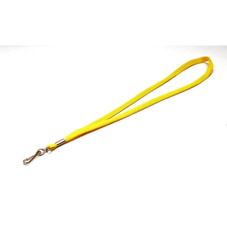 Porte-badge - cordon tube 12 mm avec mousqueton métal - polyester