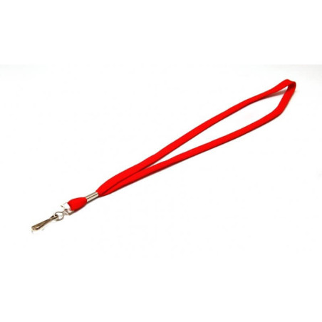 Porte-badge - cordon tube 12 mm avec mousqueton métal - polyester