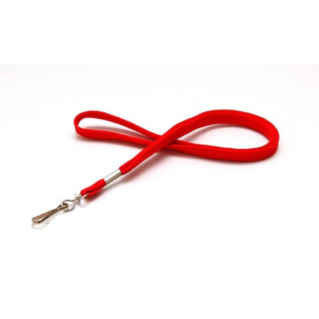 Porte-badge - cordon tube 12 mm avec mousqueton métal - polyester