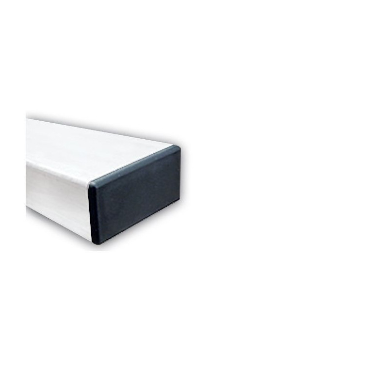 Poteau Rectangulaire - 80 x 40 mm - Acier Galvanisé Blanc